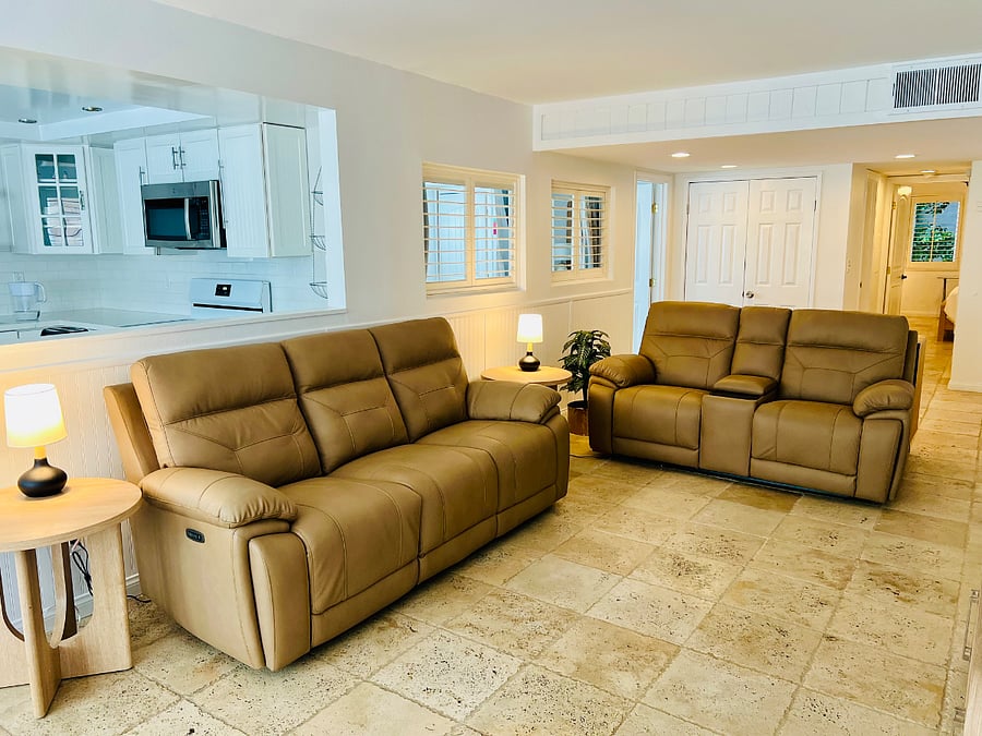 The couches are motorized to open like loungers---there are 4 of those built-in