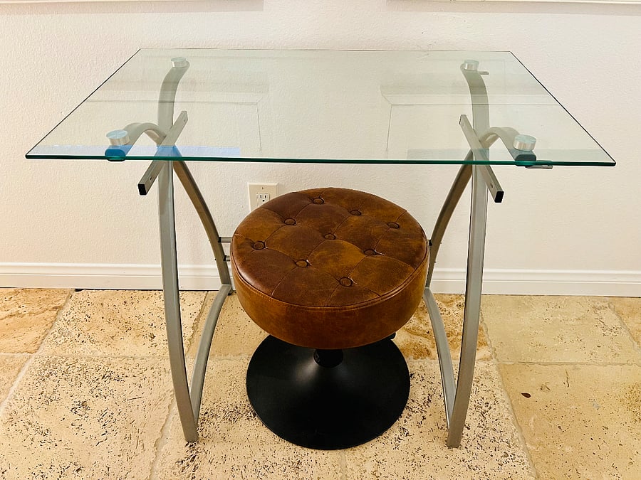 Close up of the desk/vanity in the primary bedroom