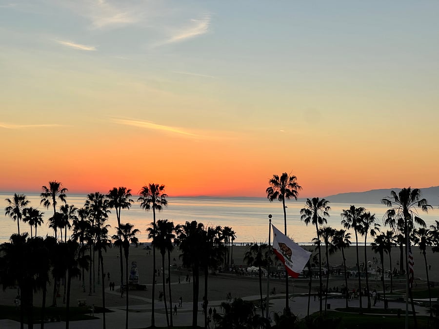 View from Venice Boardwalk, 6 minute drive away