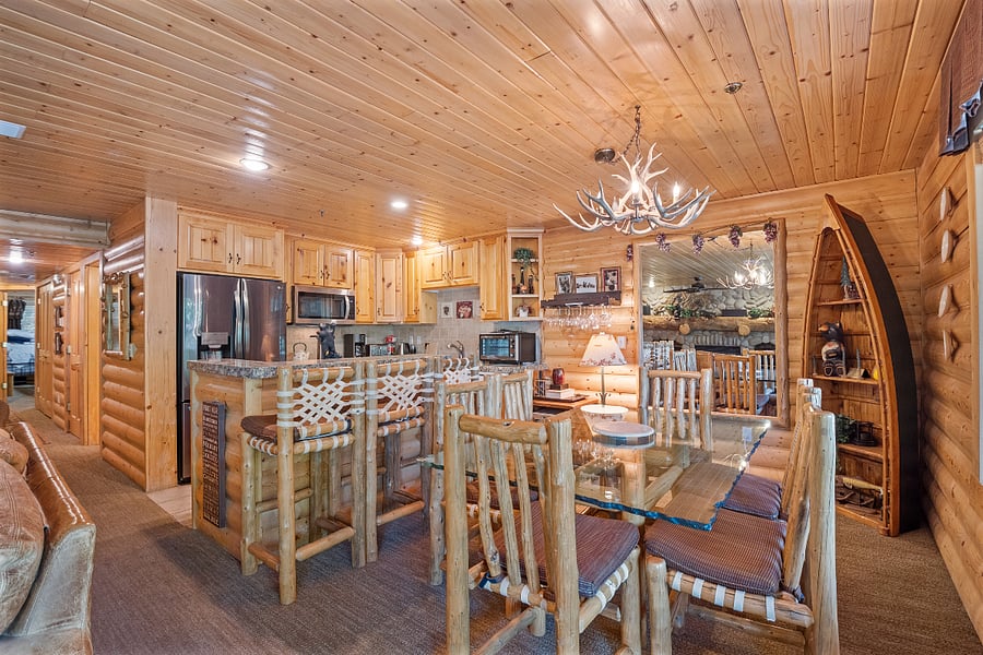 Kitchen-Dining with hall to 3rd bathroom and bedrooms