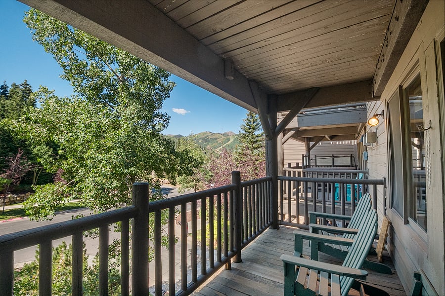 Private deck looking down mountain