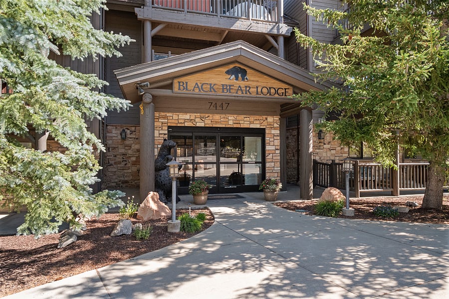 Main entrance and lobby to Black Bear Lodge