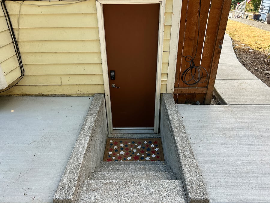 Entry door around back
