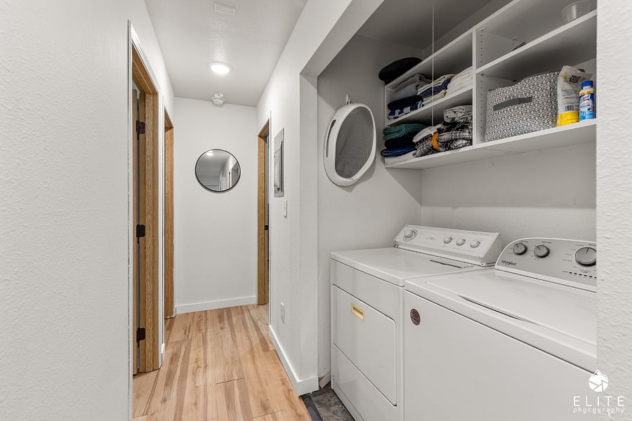 Laundry area in the hallway