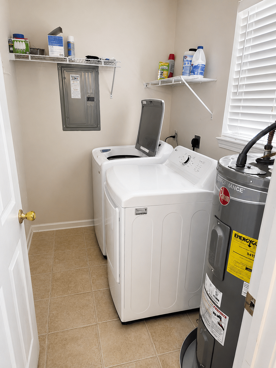 Brand new water heater, washing machine and dryer