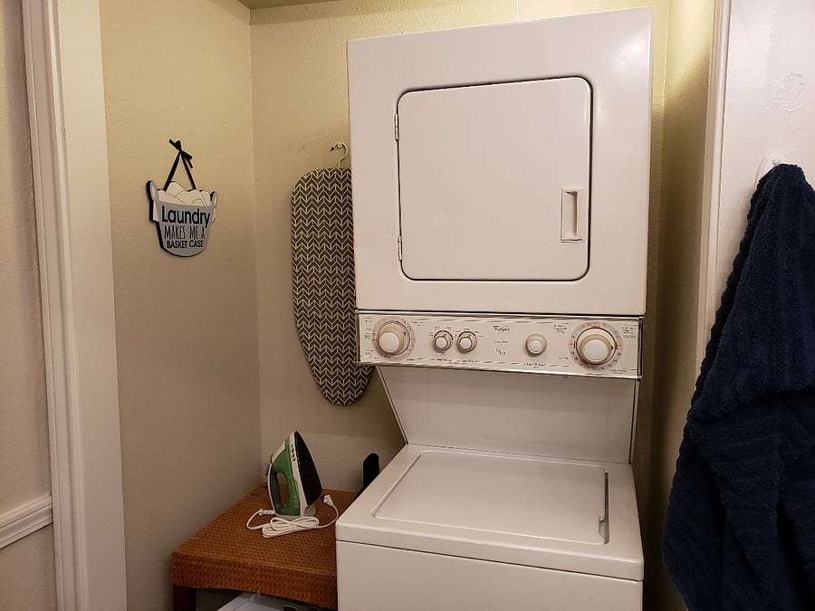 washer dryer in downstairs bathroom