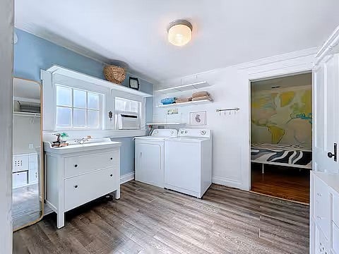 walk in his/hers closet. Lots of storage and organization spaces.