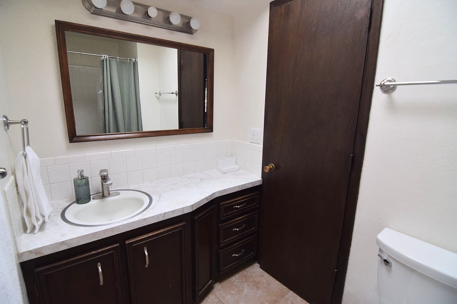 Full Guest Bathroom Featuring a Convenient Walk-In Tub