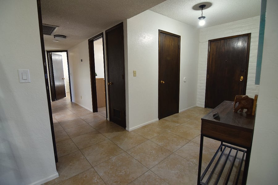 Entry Way and Hallway to Bedrooms and Bathrooms