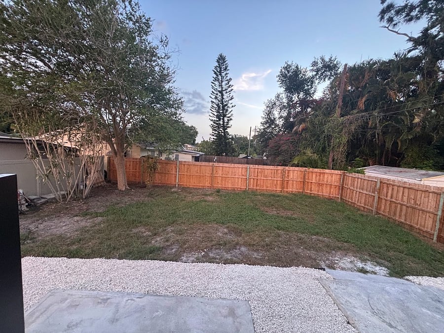 Fenced yard