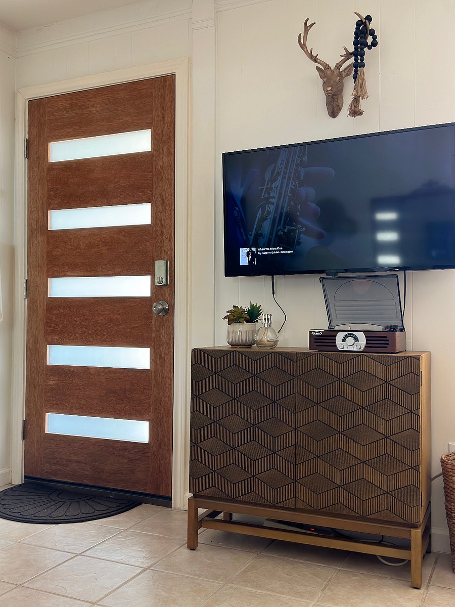 Living Room TV and Front Door