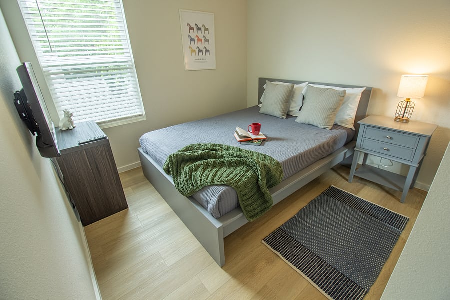 A cozy guest room designed with comfort in mind.