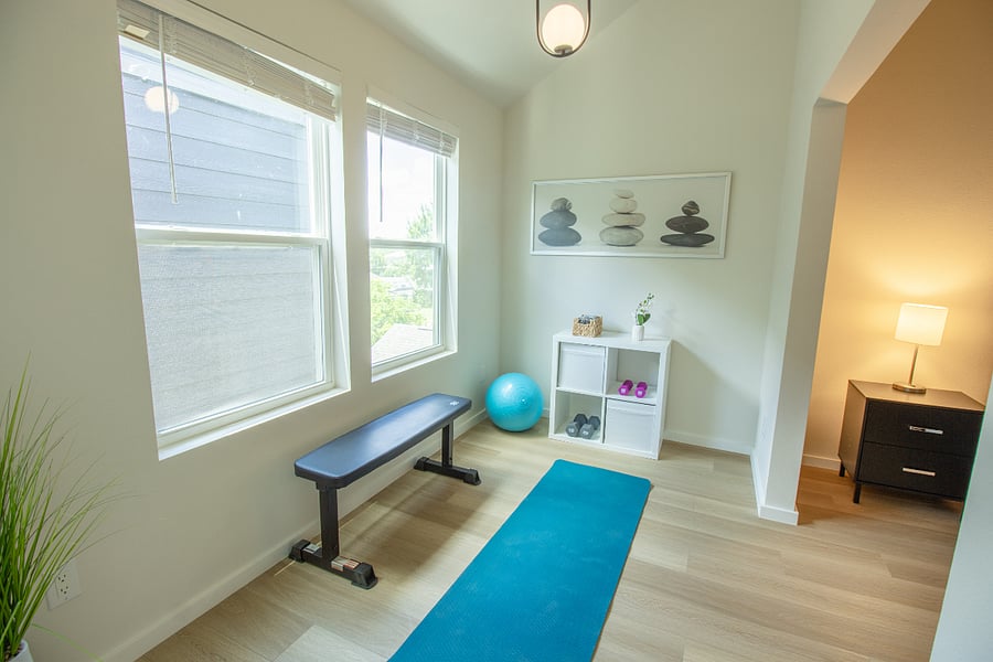 Keep your wellness routine going with your own workout space.