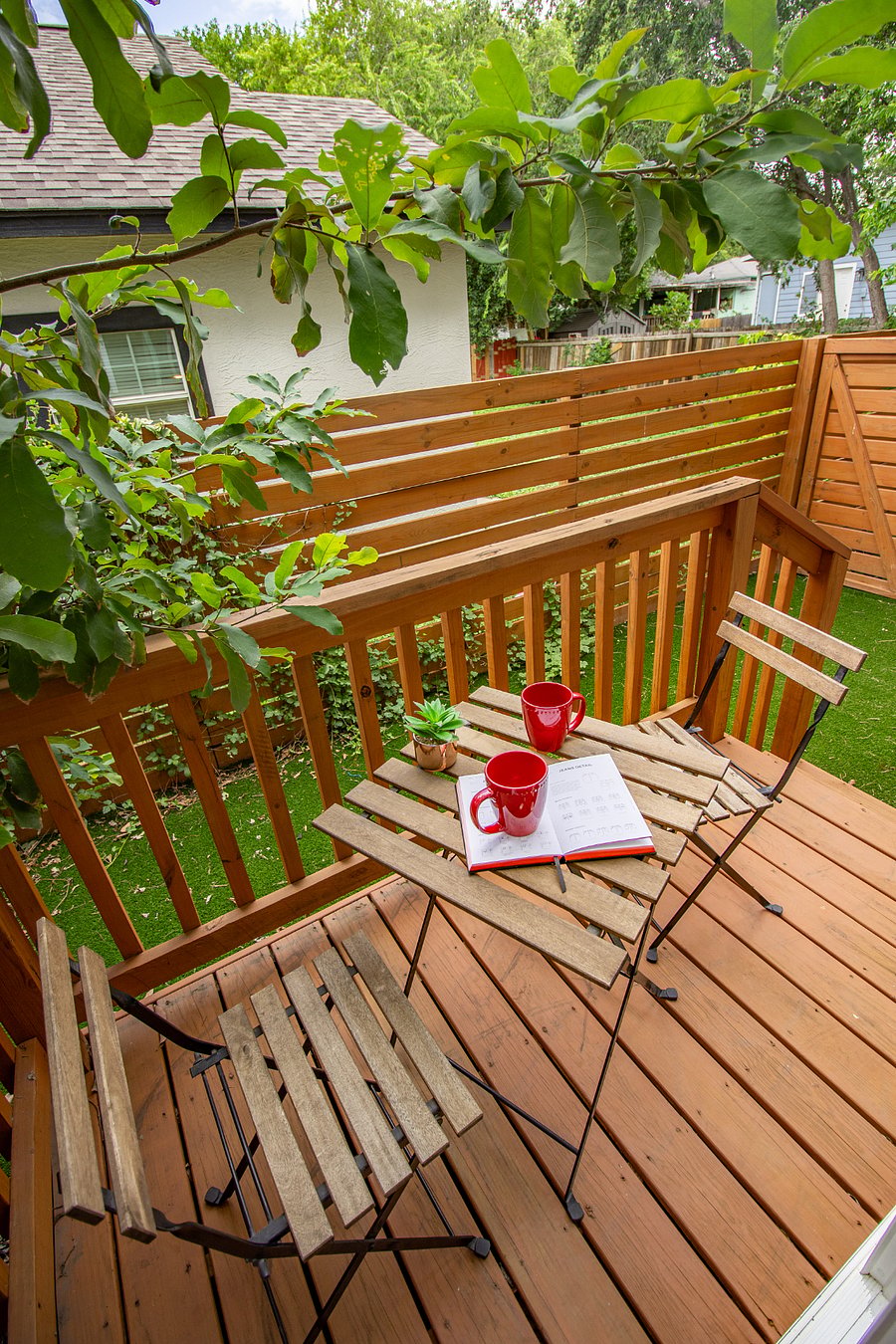  Start your morning with coffee and fresh air.