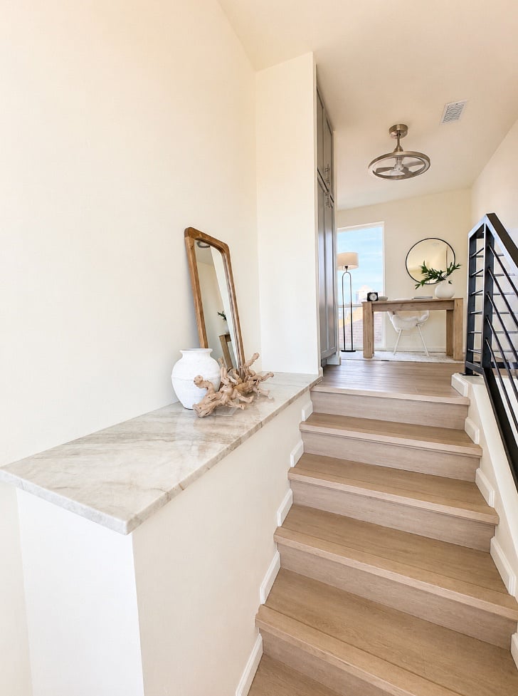 Stairwell Banister and view of office