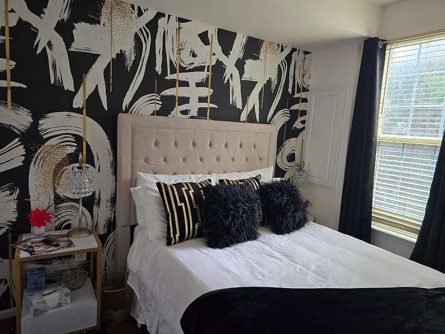First floor bedroom with smart TV.