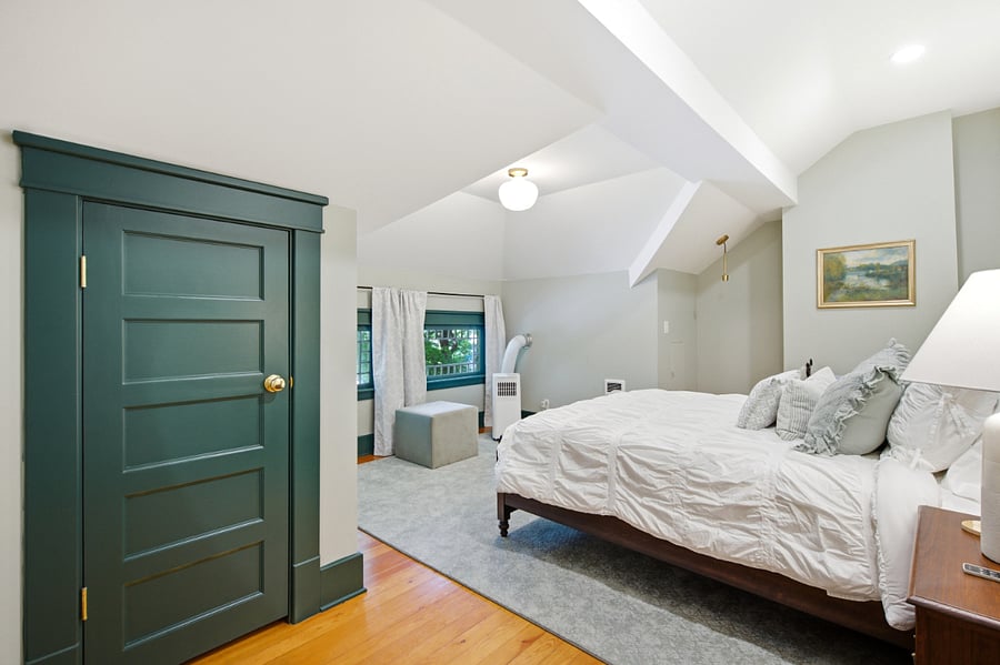 Spacious bedroom upstairs with lots of closet space