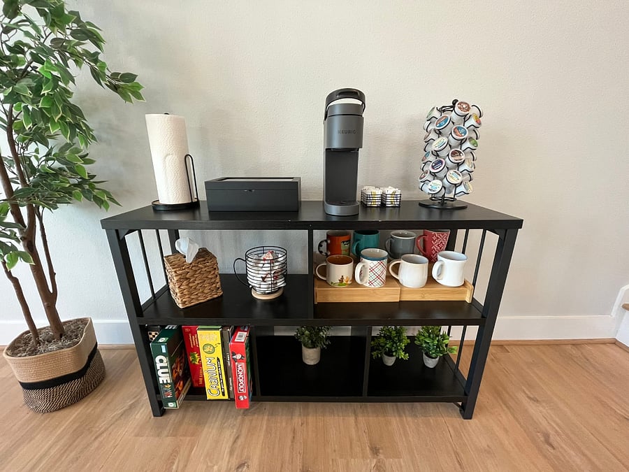 Coffee Bar Area + Keurig Included.