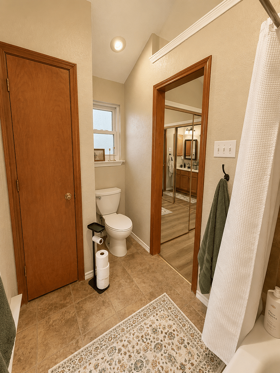 King Suit Bathroom featuring additional linen closet