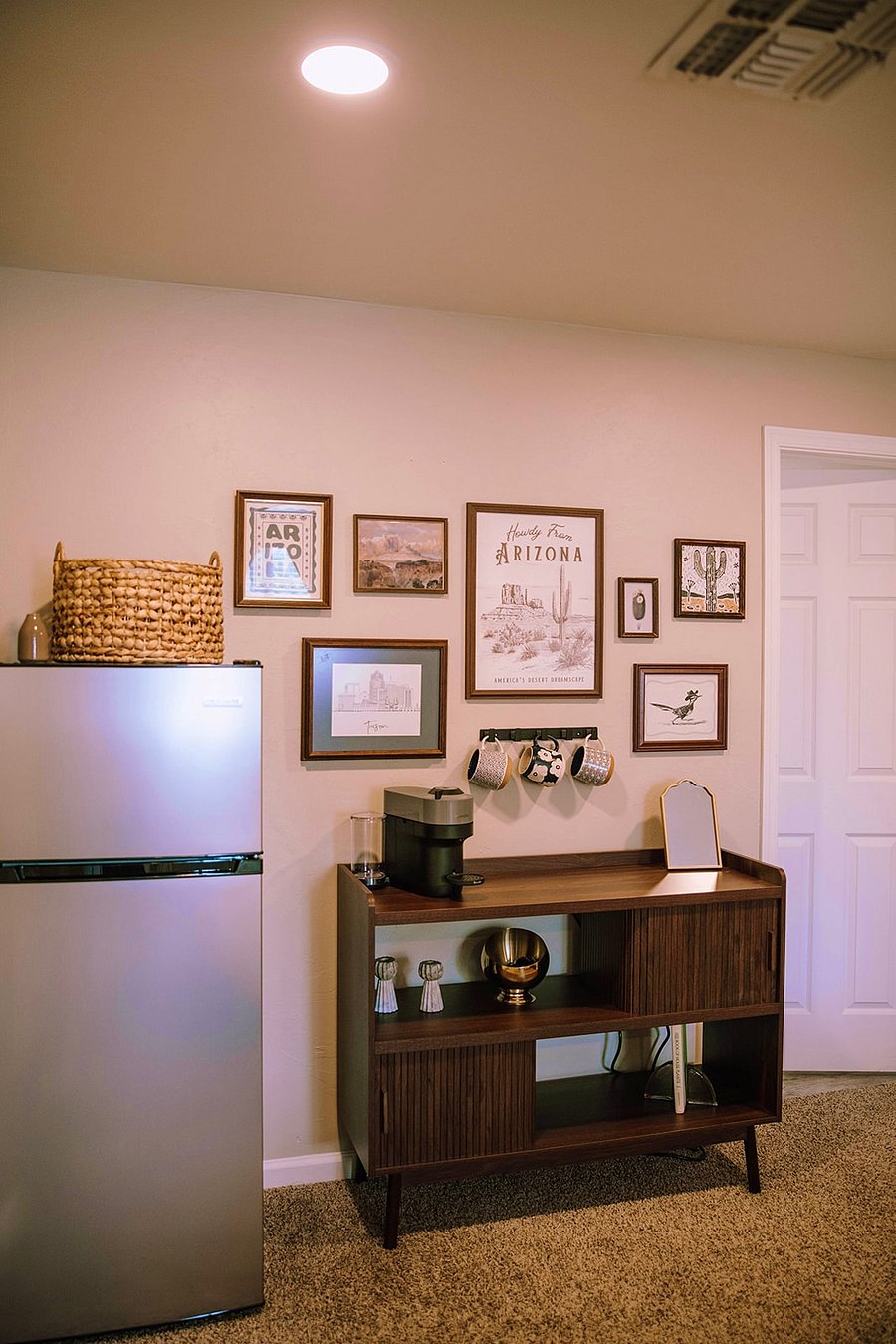 Personal fridge and Nespresso machine