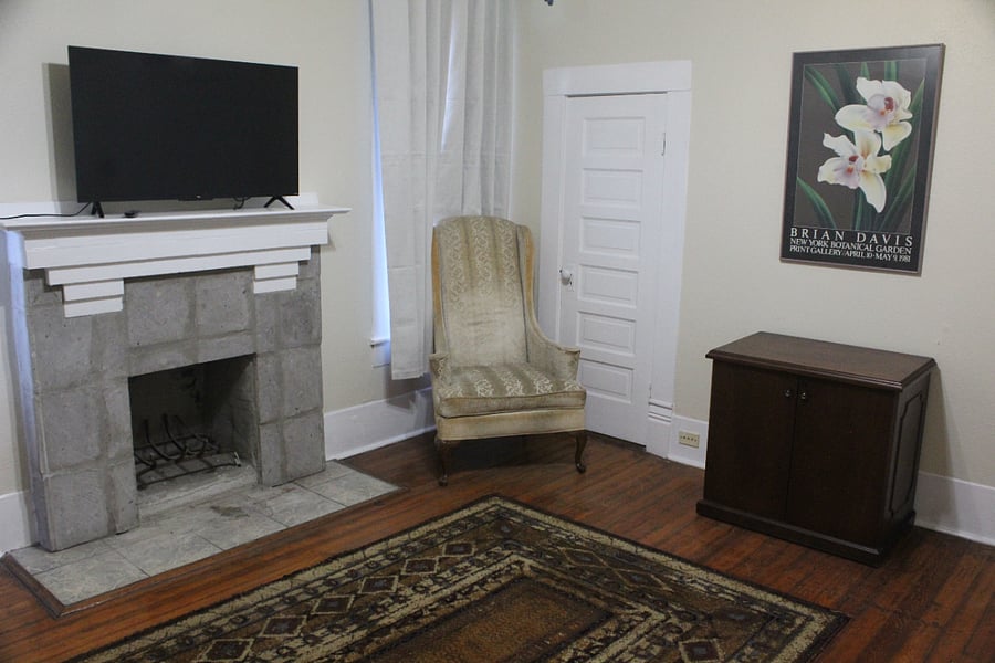 Living room has a upstairs fireplace. (not to be used)