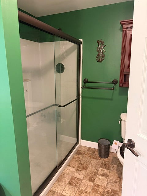 Your private bathroom with a walk-in shower.