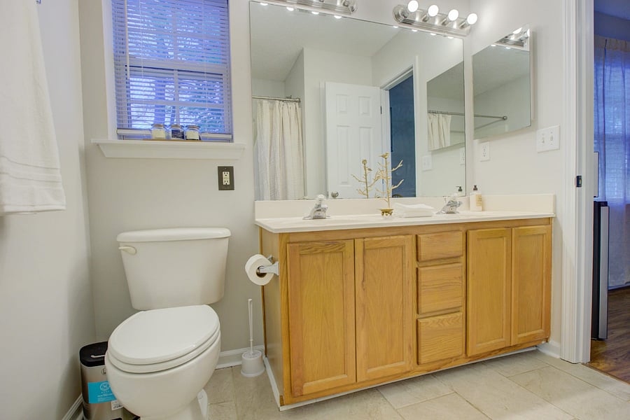 First bedroom facing the back of the townhome on the 2nd floor
Private bathroom and bath