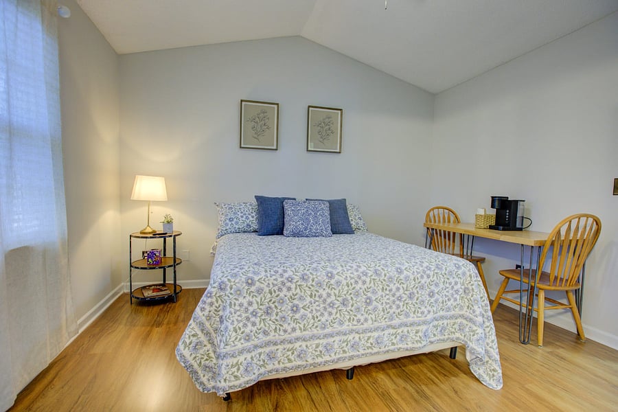 First bedroom facing the back of the townhome