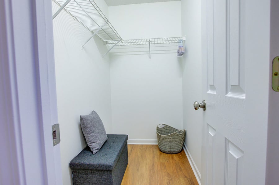 First bedroom facing the back of the townhome on the 2nd floor
walk-in closet