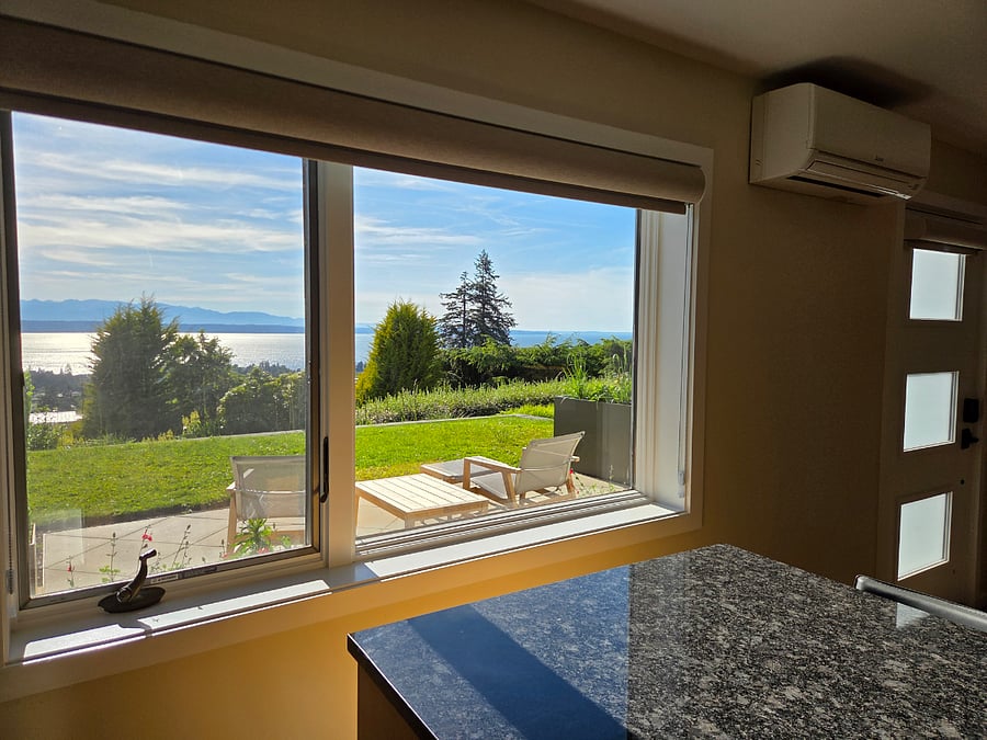The view from the ADU is stunning. Window comes with custom sun shades and blackout shades.