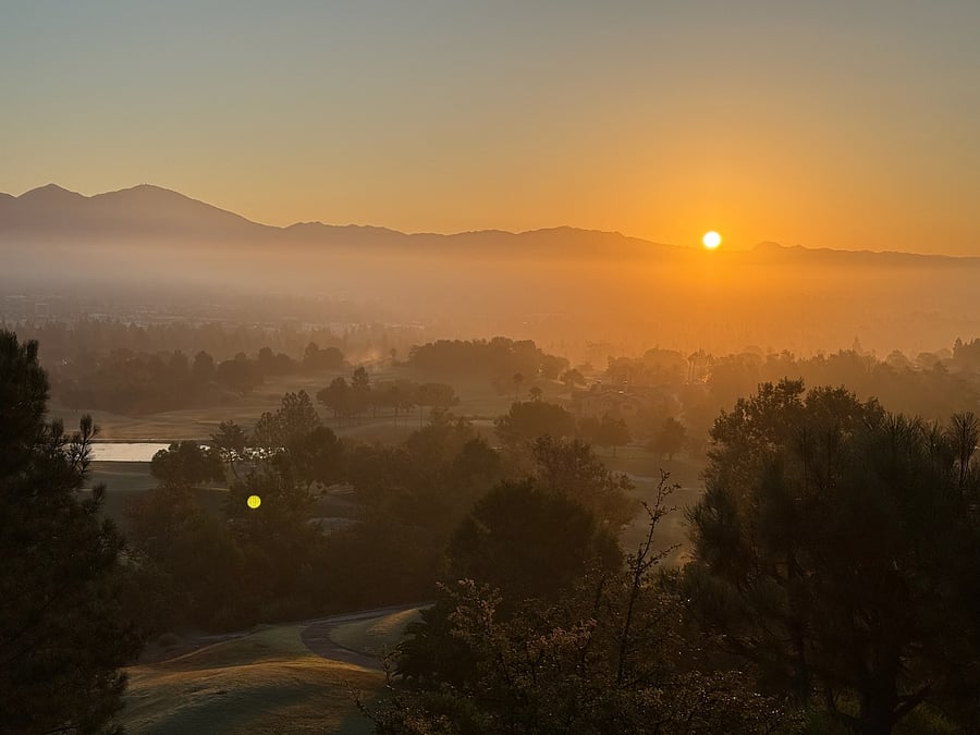 Sunrise in the morning mist