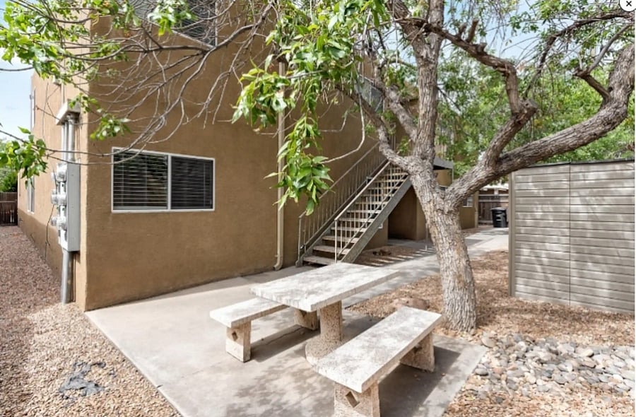shared courtyard, fenced