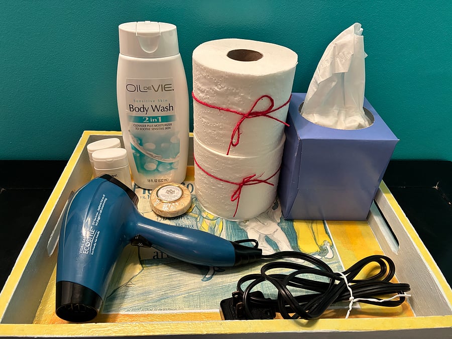 Bathroom essentials/starter supply.