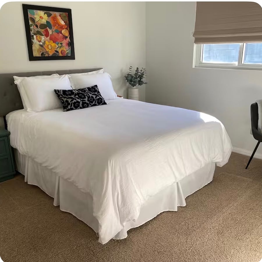 2nd bedroom - queen pillowtop bed and small computer desk and chair