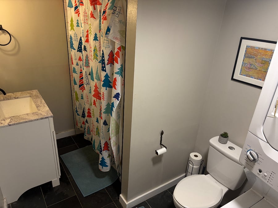 Downstairs: second full bath with laundry room