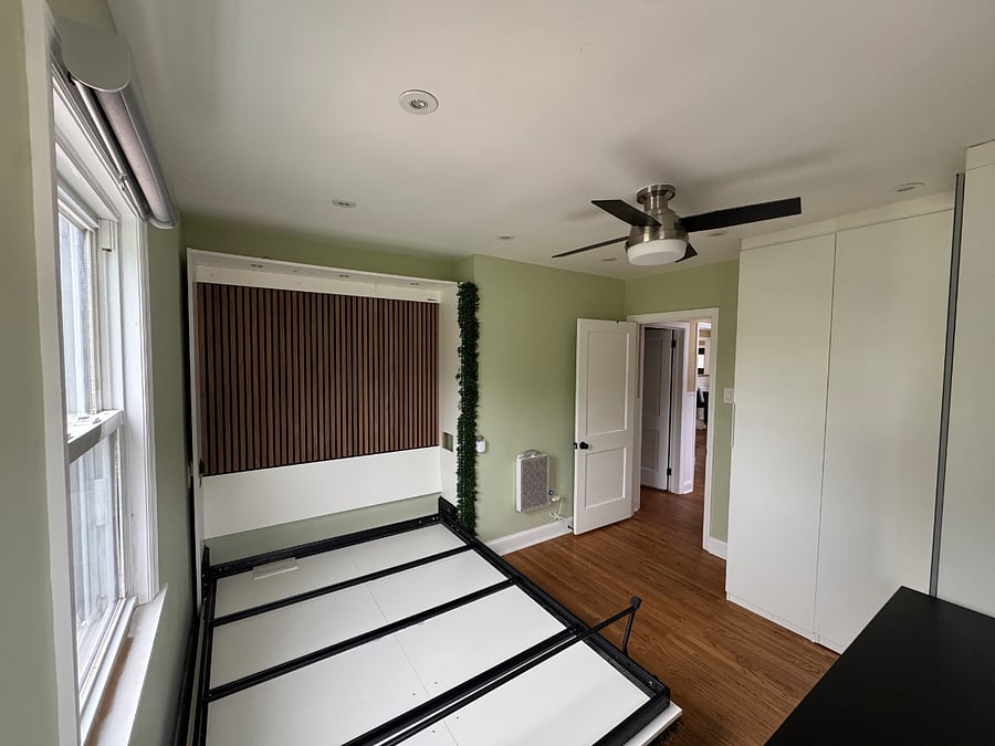 Bedroom 2- Murphy bed in sleeping position - will be furnished with a mattress - queen bed 
