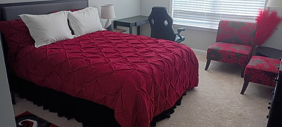 RED room on 2nd floor with a private bathroom with a tub, right next to the room - $1200