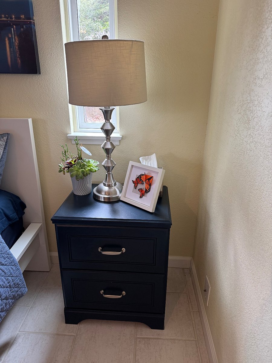 nightstand and lamp