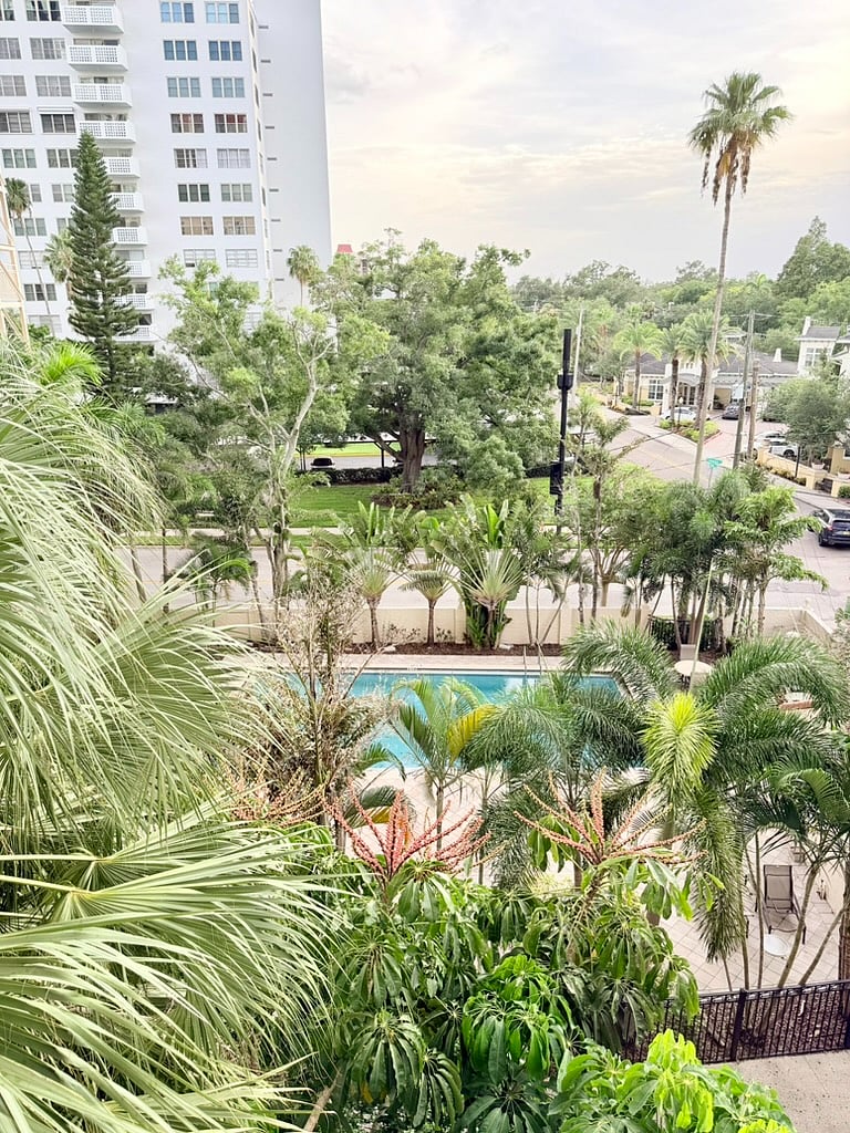 Balcony view of pool