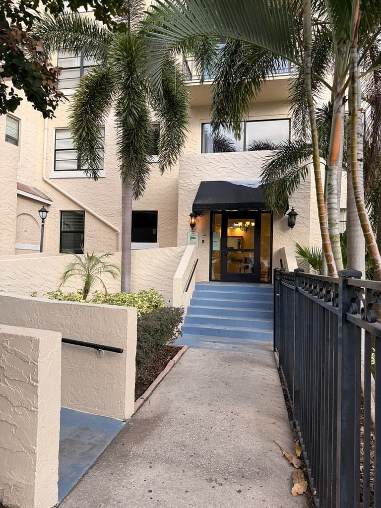 Ramp for accessibility leading to the back door.