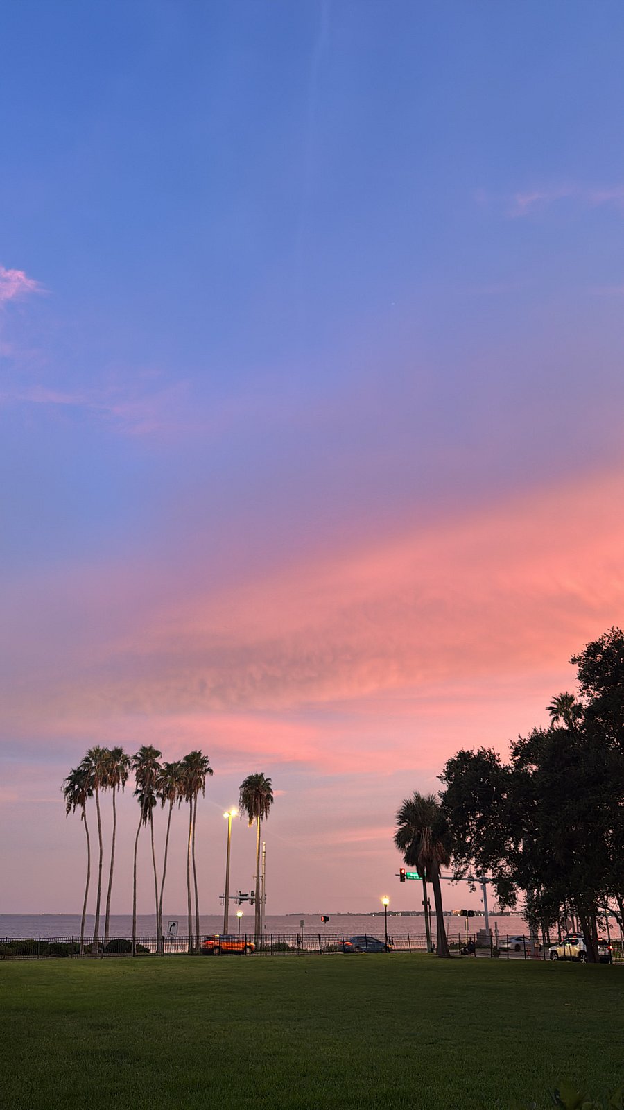 Sunset view from front lawn.