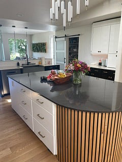 Custom kitchen island with drawers