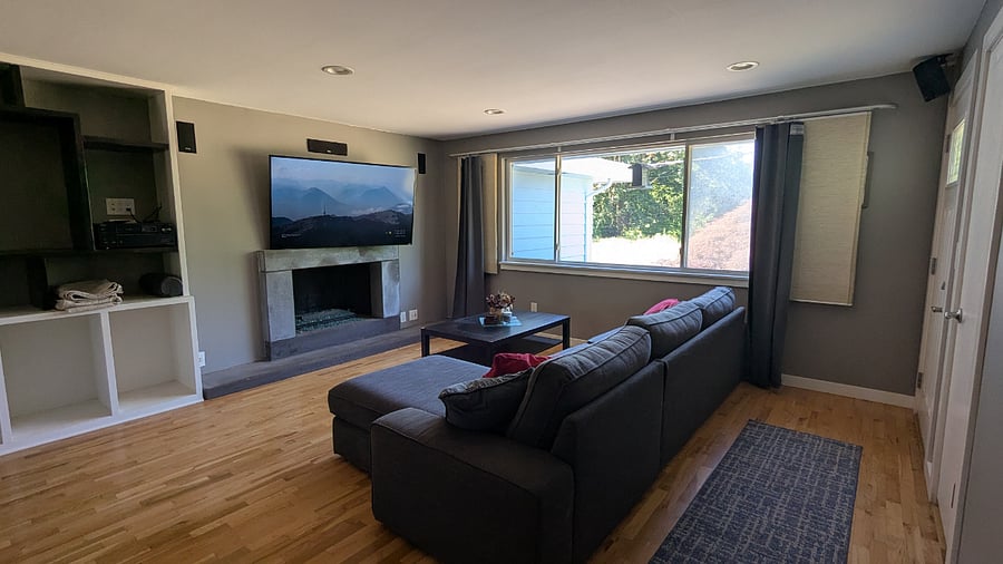 Gas Fireplace with Surround Sound TVOffice