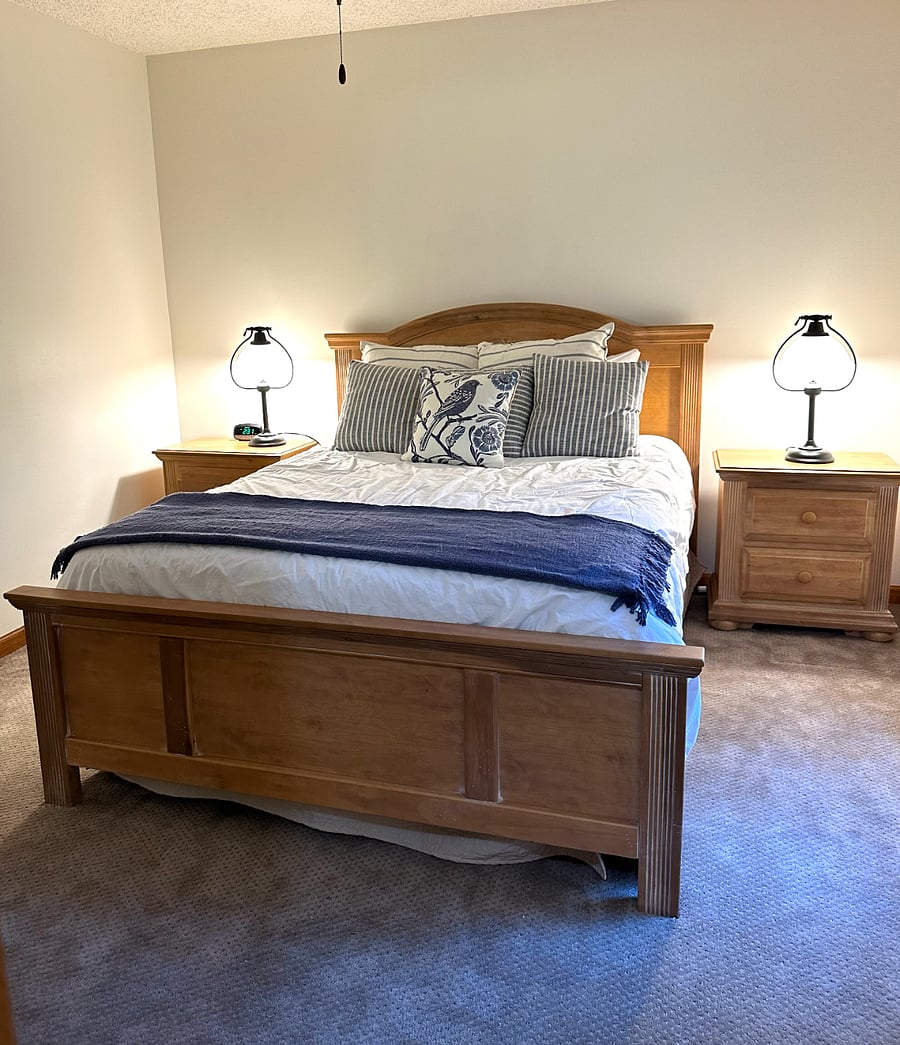 Bedroom 2 with Queen bed on 2nd floor. Walk-in closet and shared bathroom.