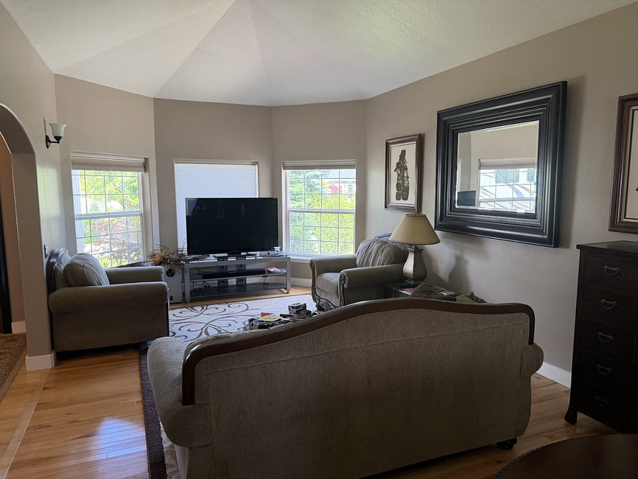 Watch your favorite TV show, or watch the activity out the front windows.