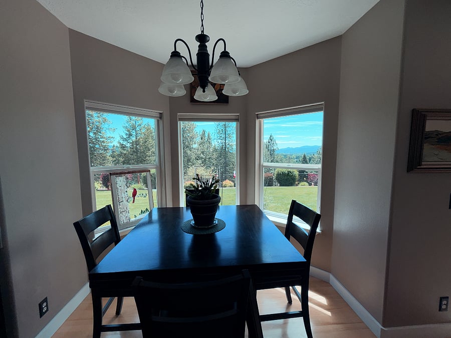 Breakfast nook with amazing views.