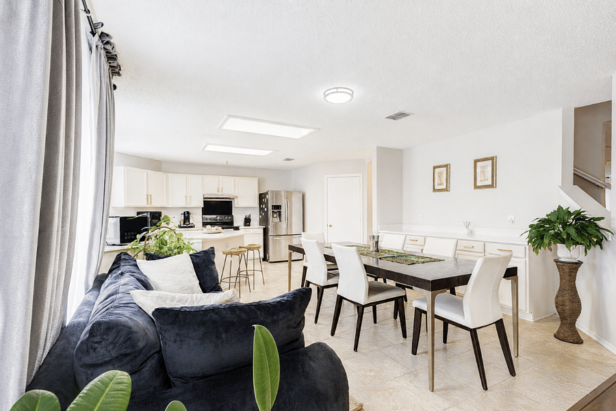 Lounge chair in dining area