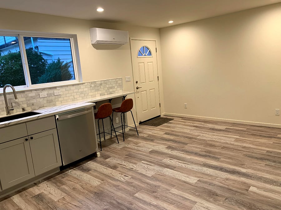 Dining nook and front door