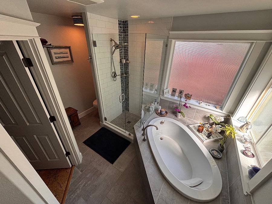 Master bathroom and walk-in closet