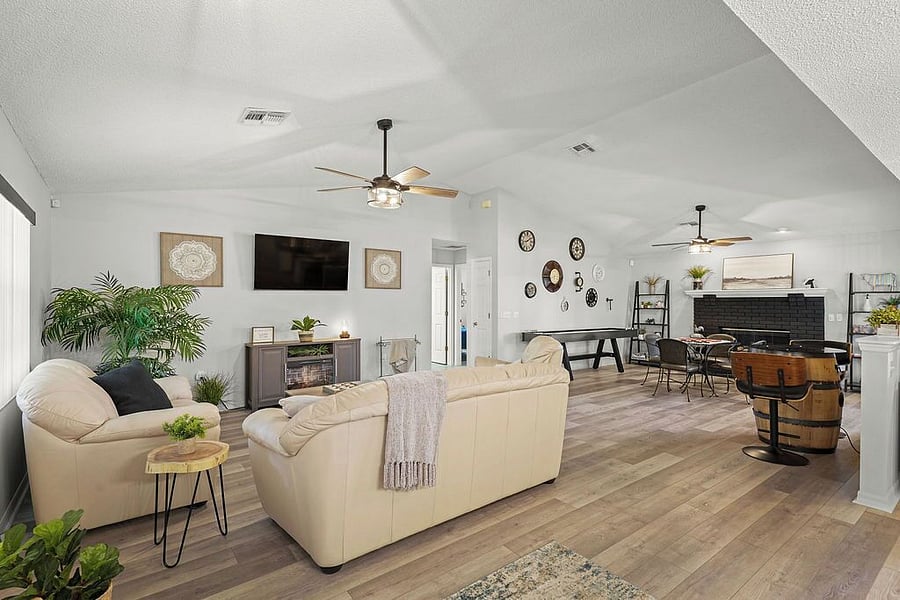 Living Room - Smart TV with Electric Fireplace